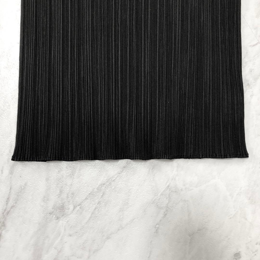 ✨極美品✨プリーツプリーズ 長袖カットソー ハイネック XLサイズ ブラック