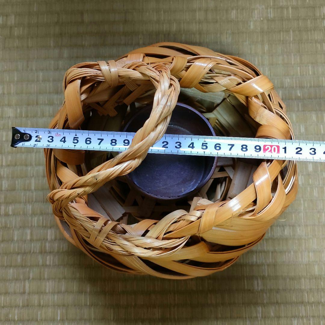 竹花籠　レトロ　竹細工　竹籠　花籠　茶道具　アンティーク　生花