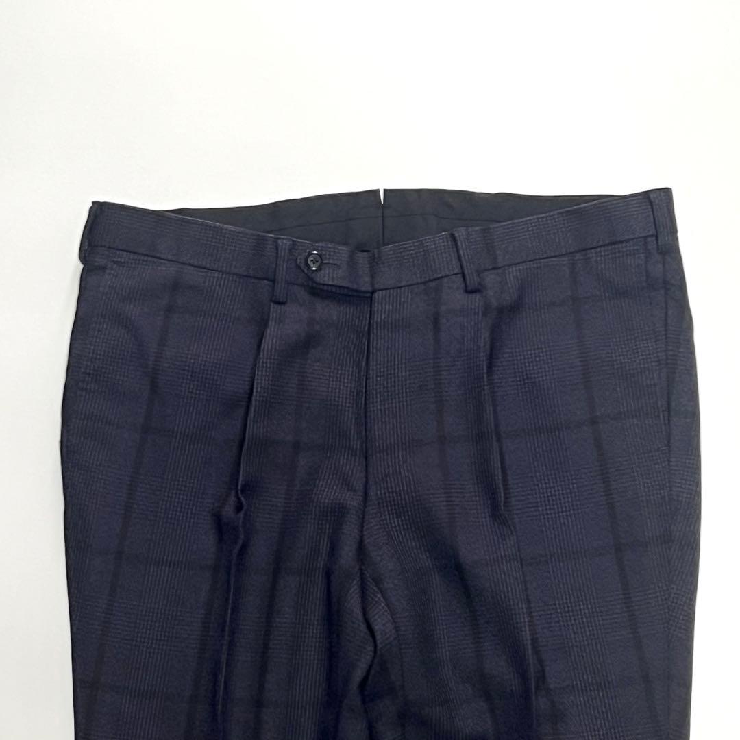 【美品】ブリッラペルイルグスト　ダブルスーツセットアップ　チェック　紺　52