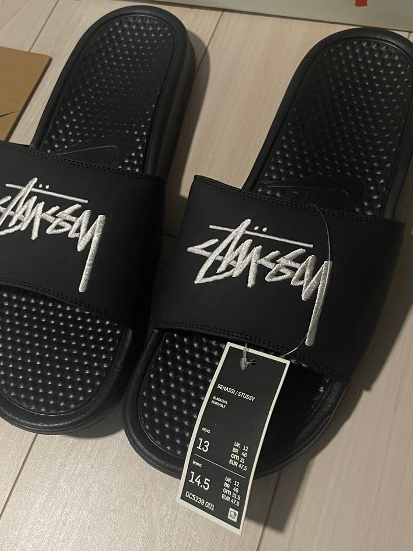 た*ん様 Stussy × Nike Benassi Slide \"Black\"