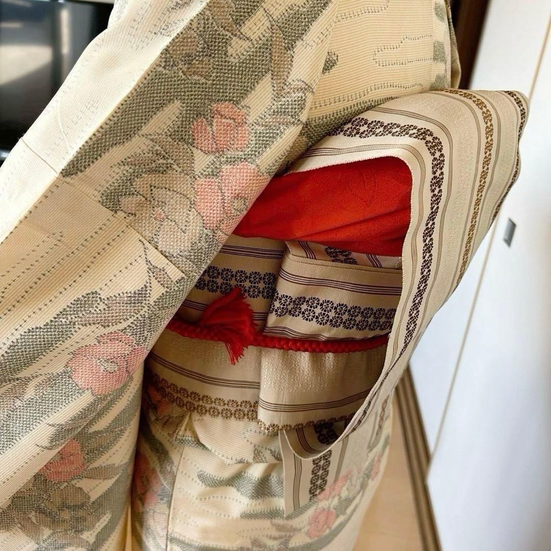 グ*マ様 モ46 未使用近い　美品　袷　正絹　白大島　白紬　大島紬　フルセット