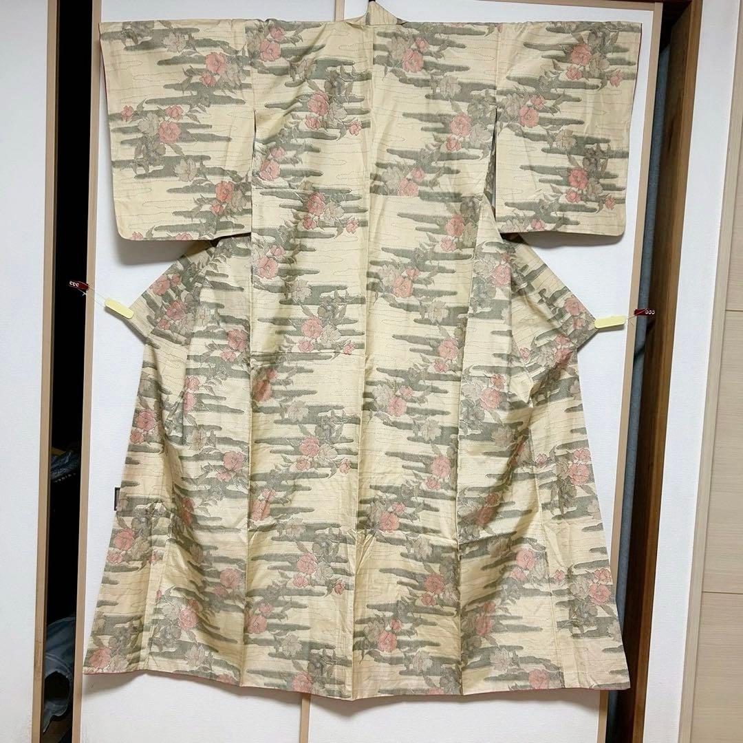 グ*マ様 モ46 未使用近い　美品　袷　正絹　白大島　白紬　大島紬　フルセット