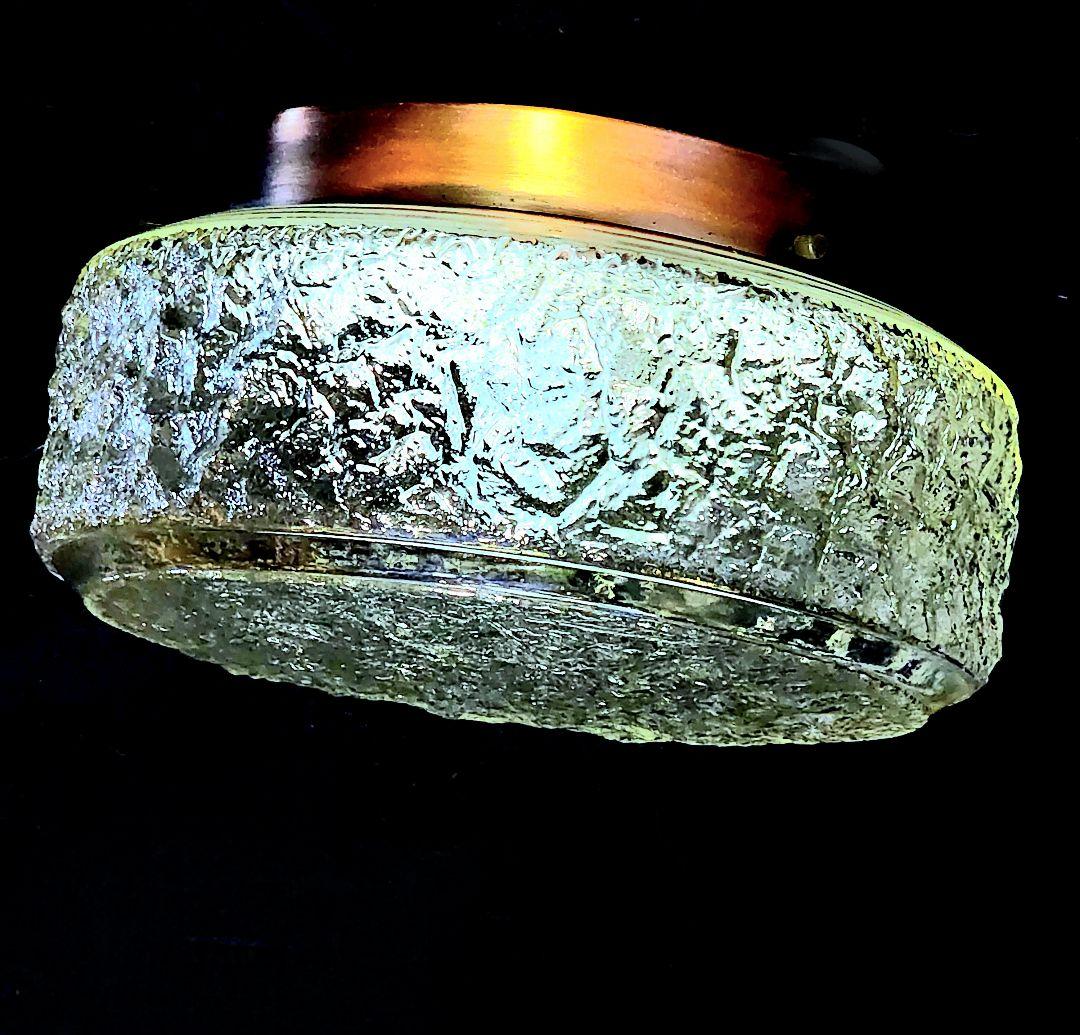 【昭和レトロ】ガラス製照明_波打ち