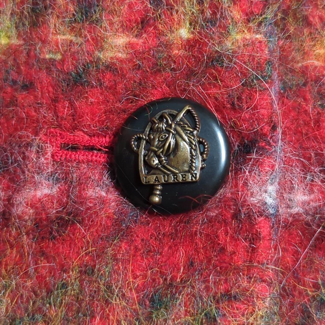 ローレンラルフローレン　チェック モヘア クロップ ド ジャケット ４