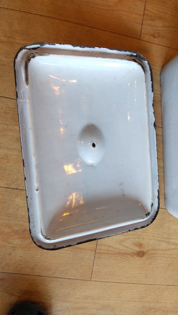 ブレッド缶パン缶 #ホーローホワイトブレッドボックス #アンティーク