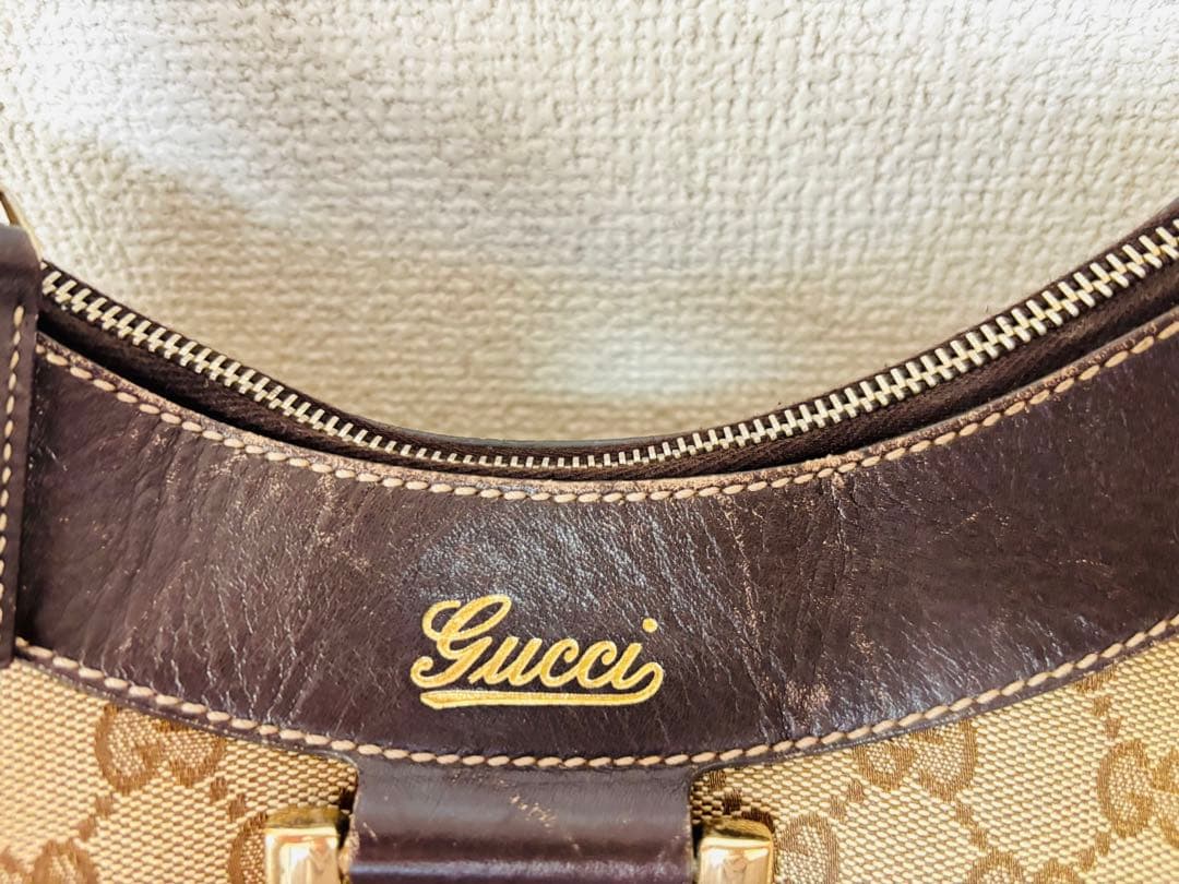 Gucci ロゴ ハンドバッグ ベージュ/ブラウン