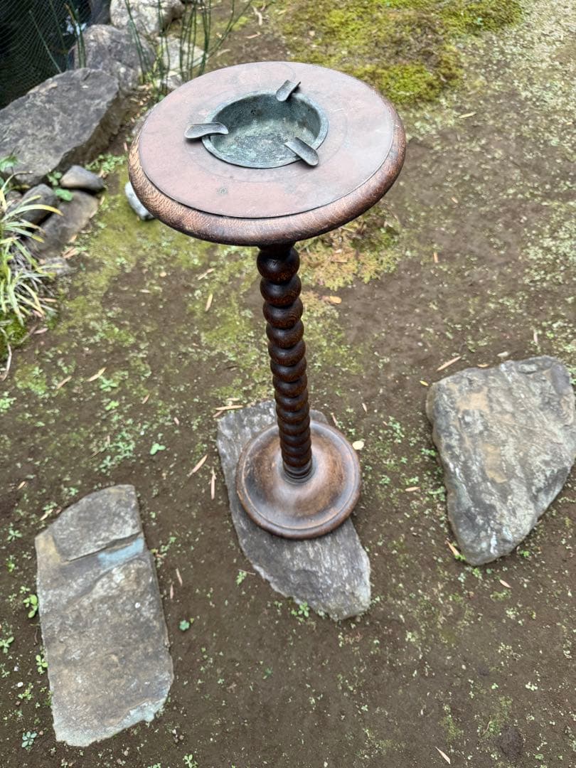 木製灰皿スタンド 昭和レトロ