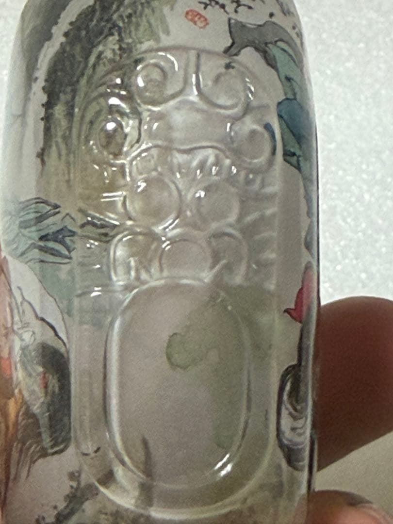 ガラス製スナップボトル 馬に乗った武士の絵