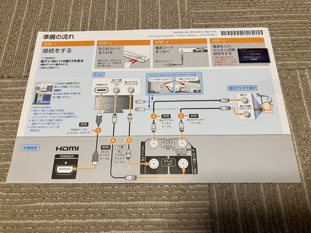 SONY ソニー ブルーレイディスク DVDレコーダー BDZ-EW510