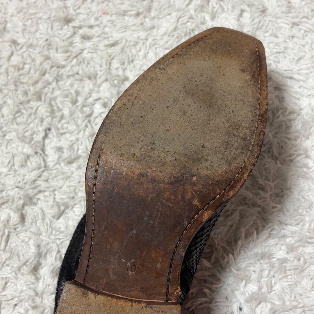 00’s leather boots Python ギャル男 27.0 黒　蛇革