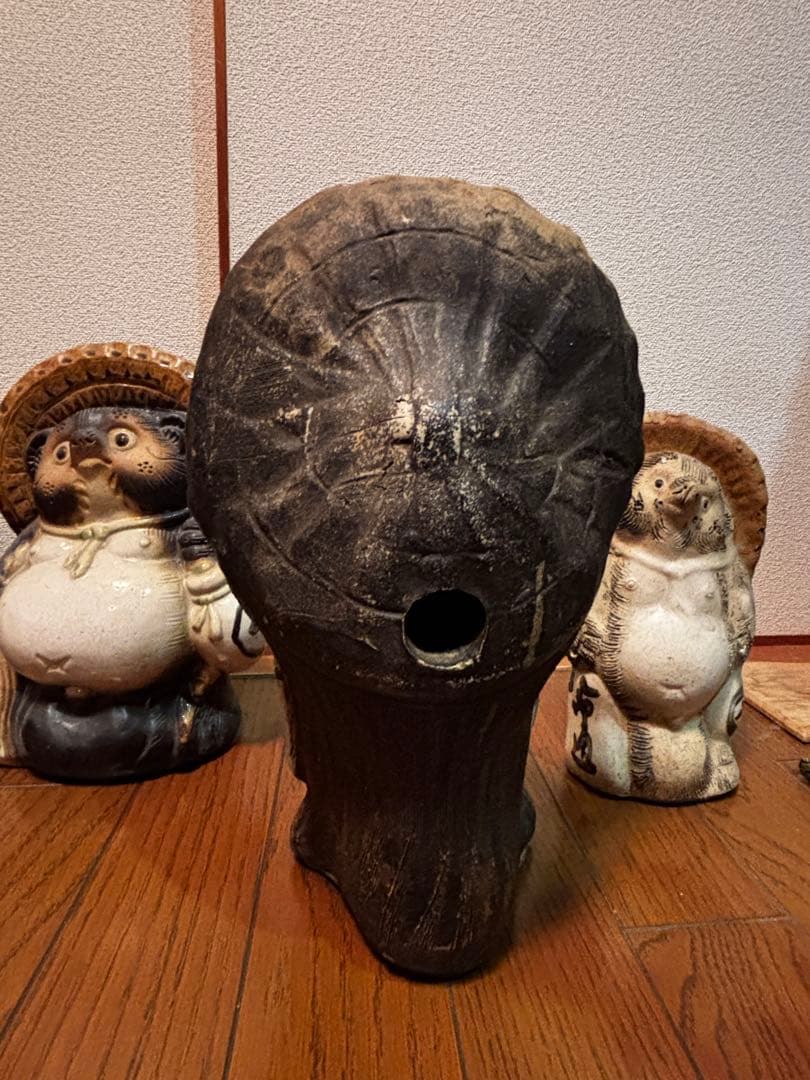 信楽焼 たぬき 置物 5体セット 白狸含 昭和レトロ