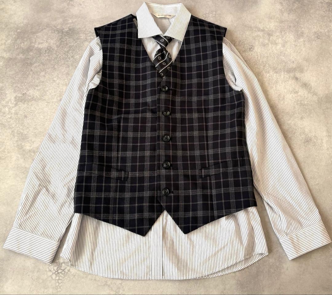 クリーニング済 CHOPIN ショパン ベスト付きスーツ 7点セット 170cm