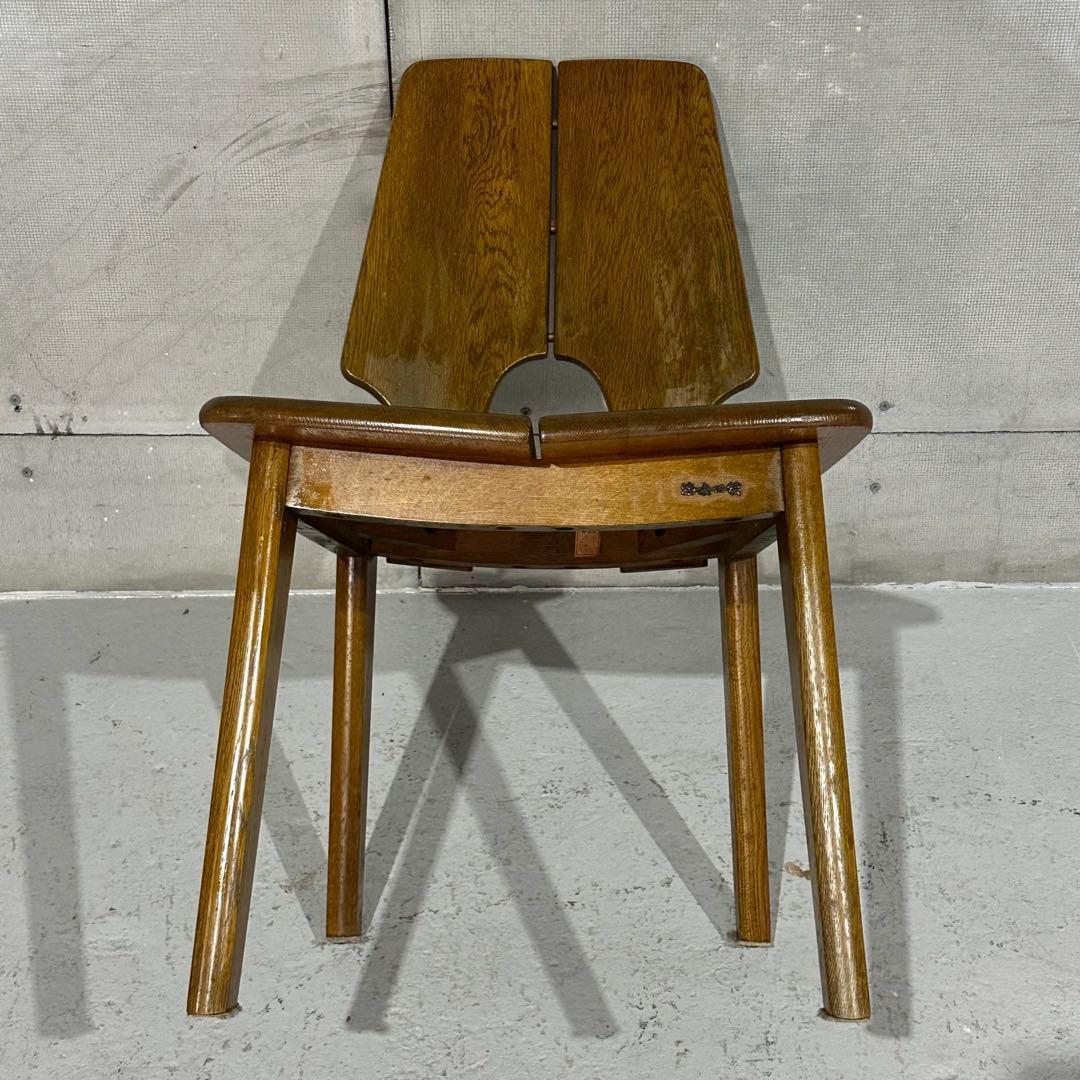 ✦浜本工芸✦ダイニング チェア 昭和アンティーク 無垢材 椅子 レトロ家具