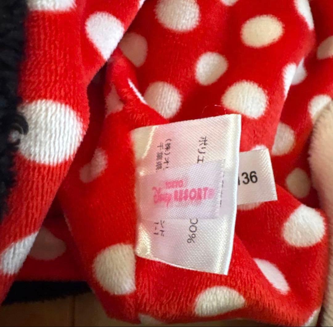 【美品】ディズニー ミニー ファンマフラー 水玉 赤 2点セット 廃盤品