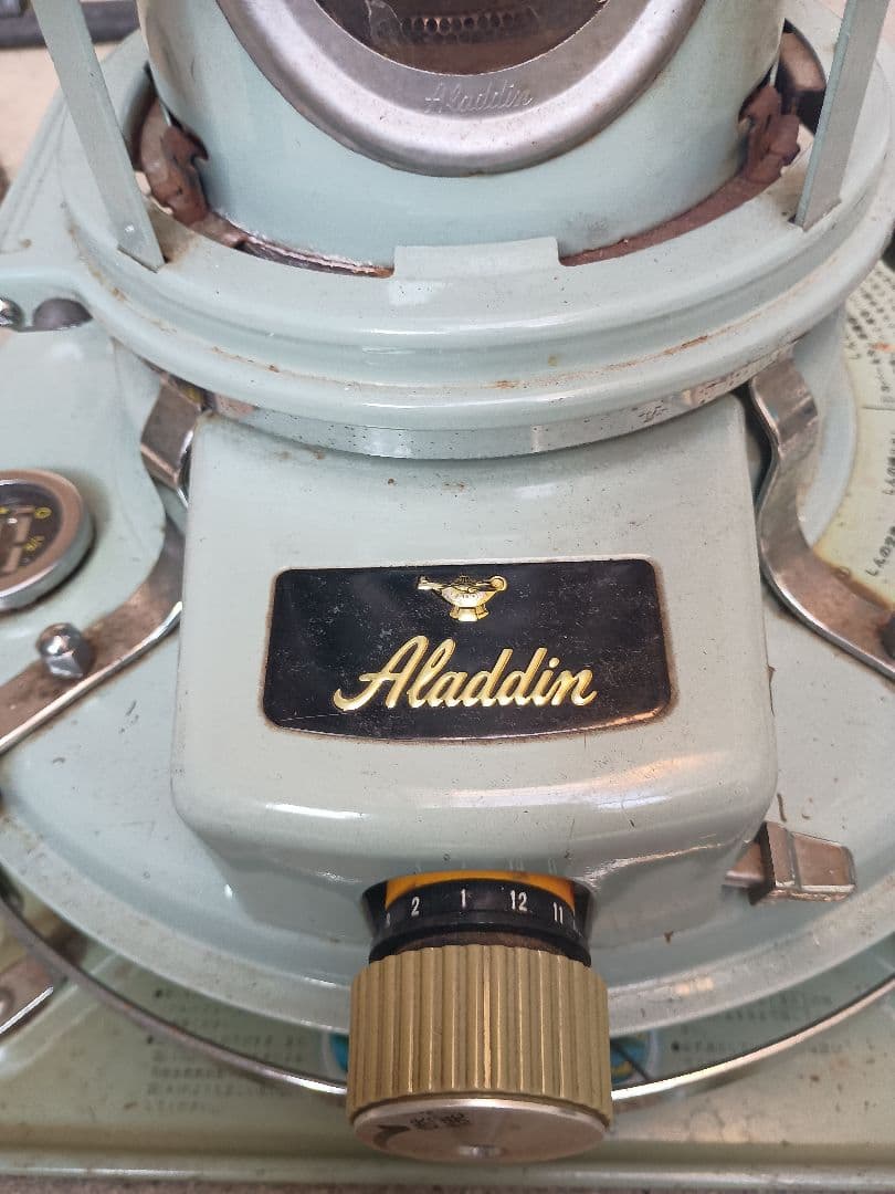 Aladdin ストーブ ブルーフレーム　ミントグリーン　アンティーク