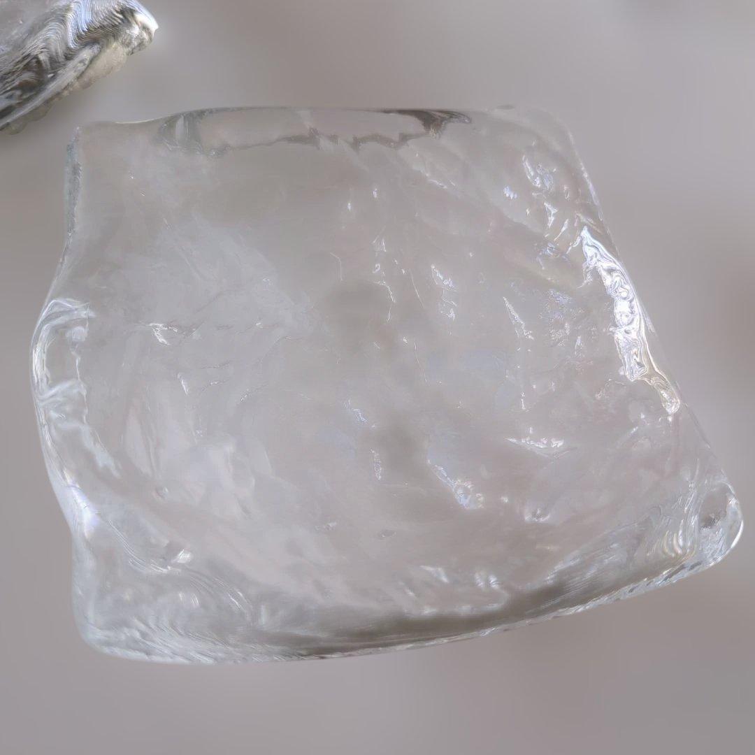 益田芳徳 硝子 石目 小鉢 五客揃 共箱付 ガラス 作家