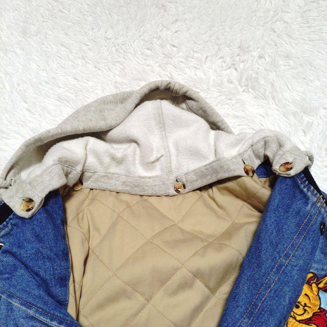 ディズニーストア プー デニムジャケット スタジャン 刺繍 キルティング フード