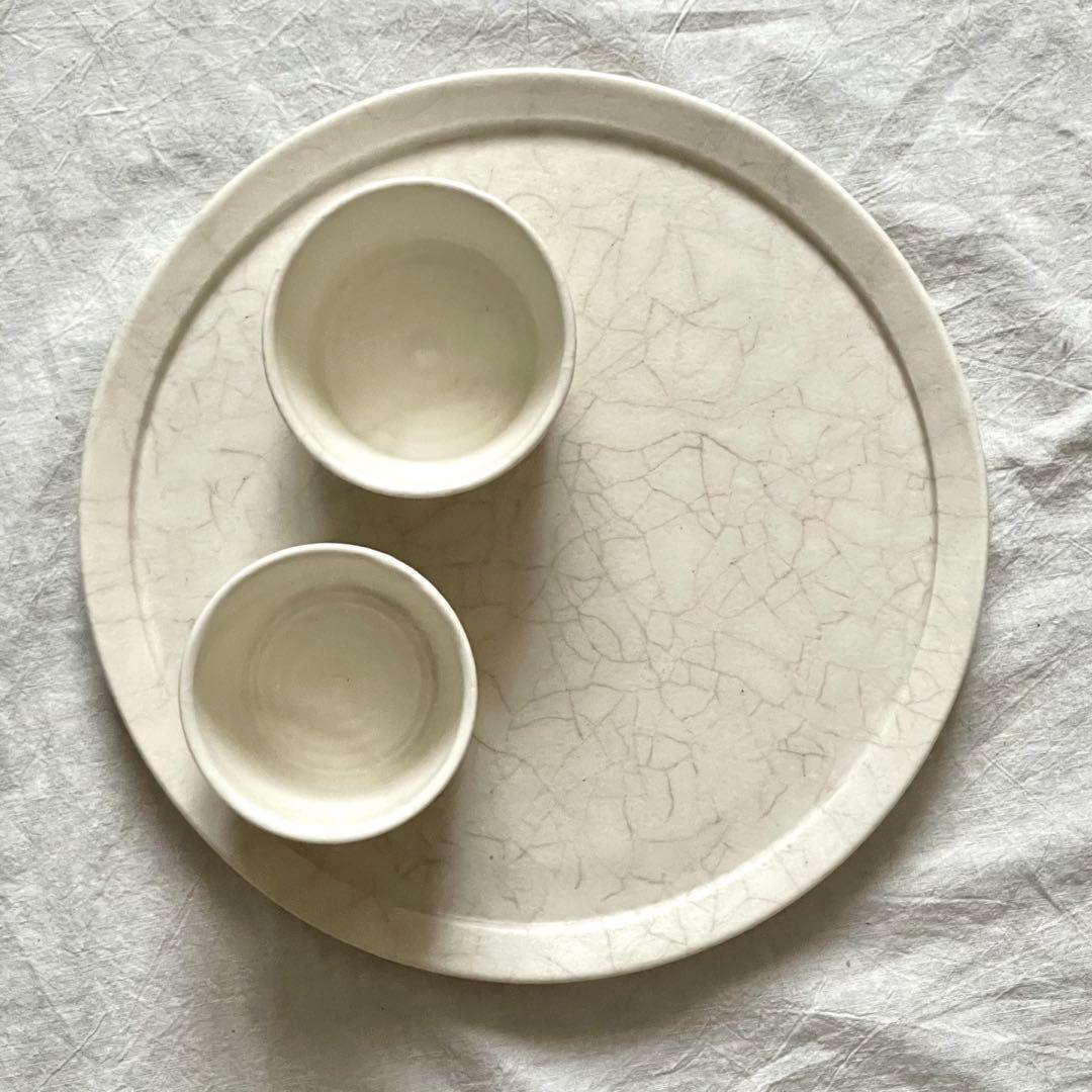 未使用・megumi tsukazaki 塚崎愛さん 貫入フラットプレート L