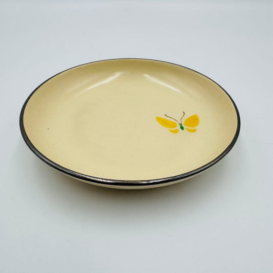 【仁清写　永楽善五郎　皿　五客　蝶　共箱】骨董　アンティーク　インテリア