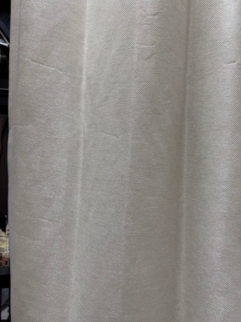 シルバー ポリエステル 2枚ドレープカーテン 200cm×100cm