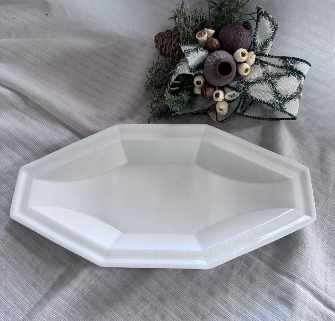 オクトゴナル 舟型 フランスアンティーク風 白磁器