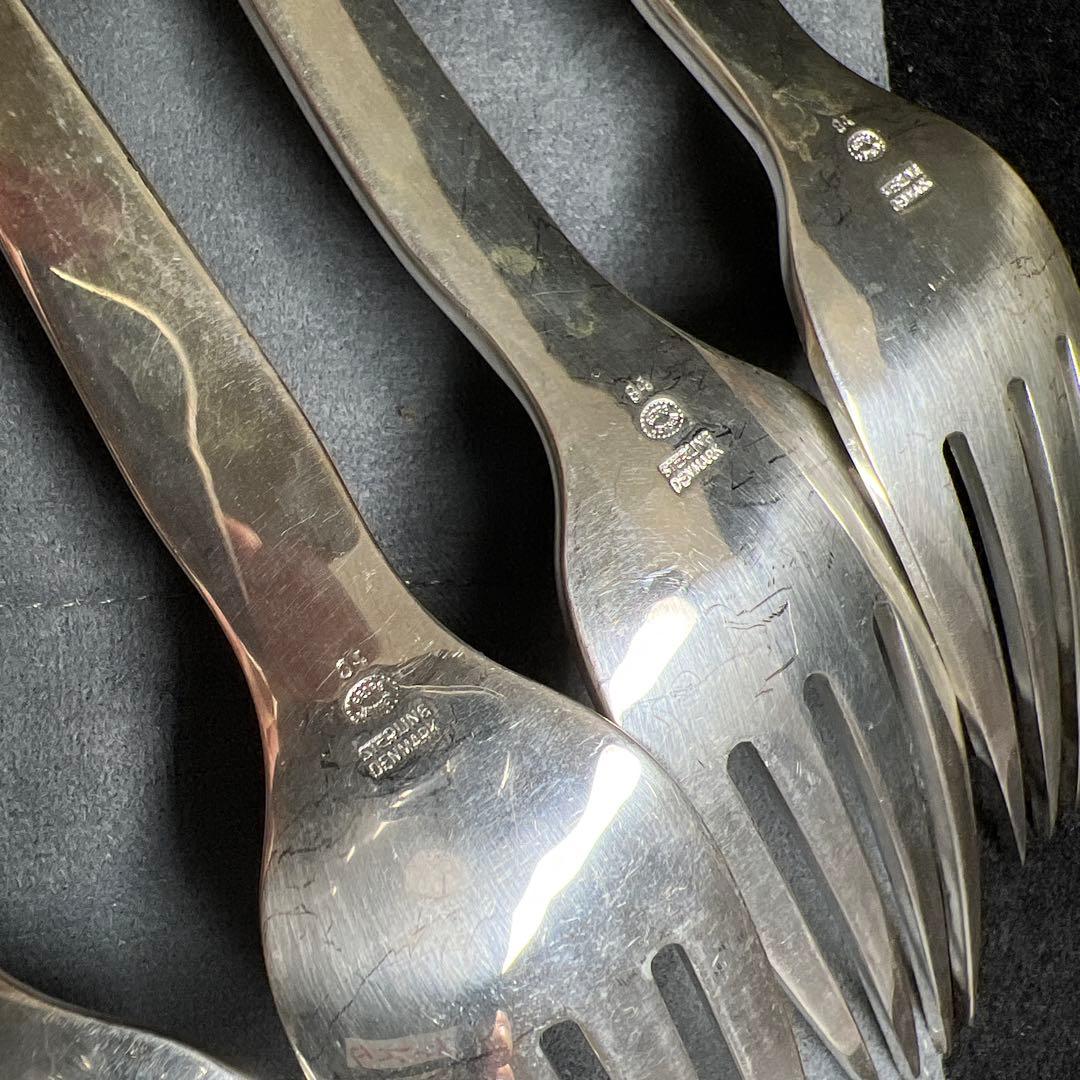 ジョージジェンセン　ブロッサムディナーフォークsterling925 6本　袋付