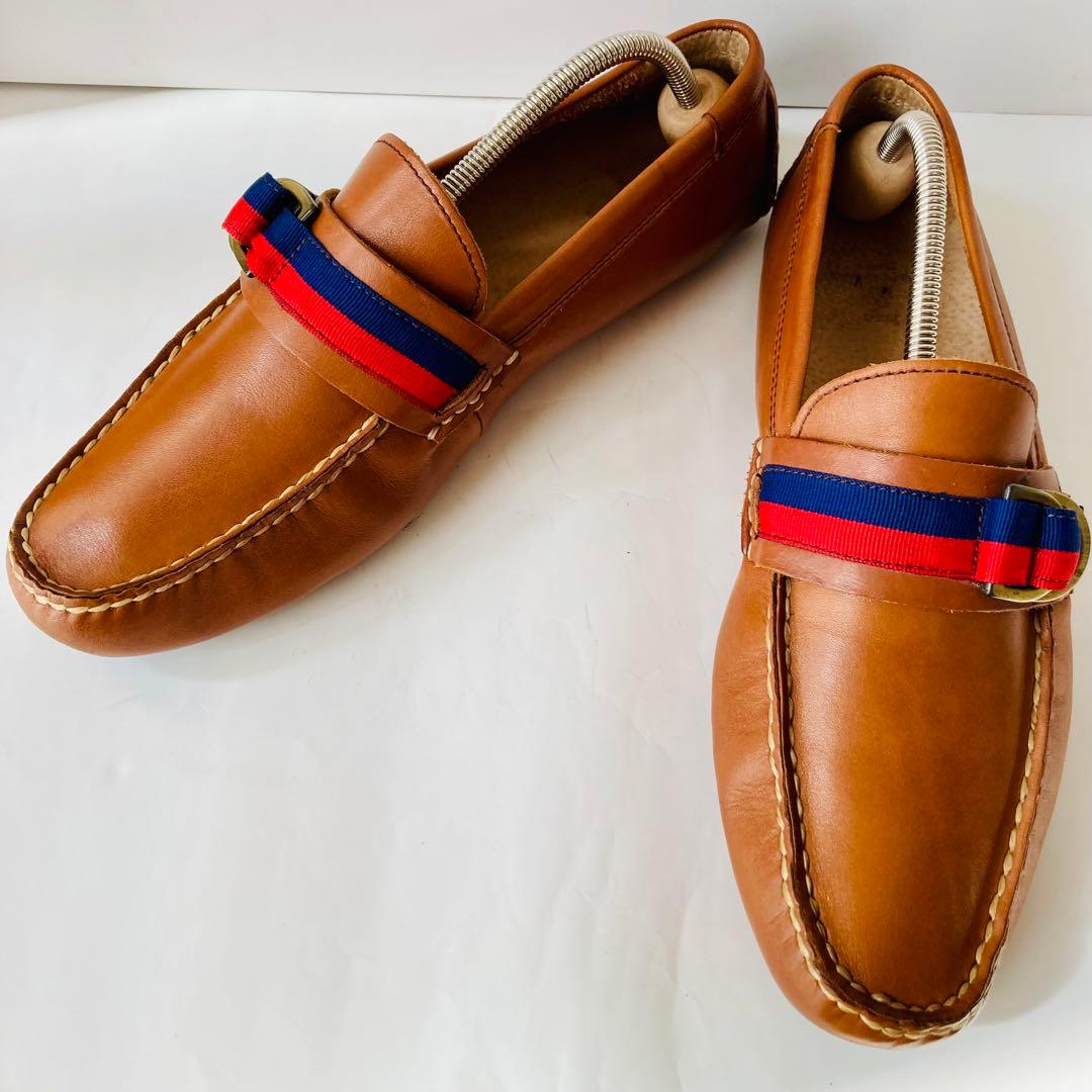 【美品】ポロ ラルフローレン 茶色 ローファー 25cm 除菌・消臭済み