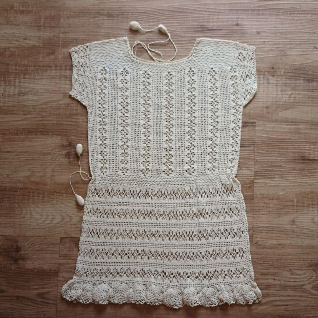 フランスアンティーク ワンピース レース編み 子ども用