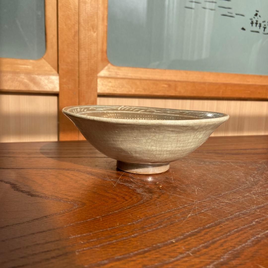 李朝古花三嶋茶碗