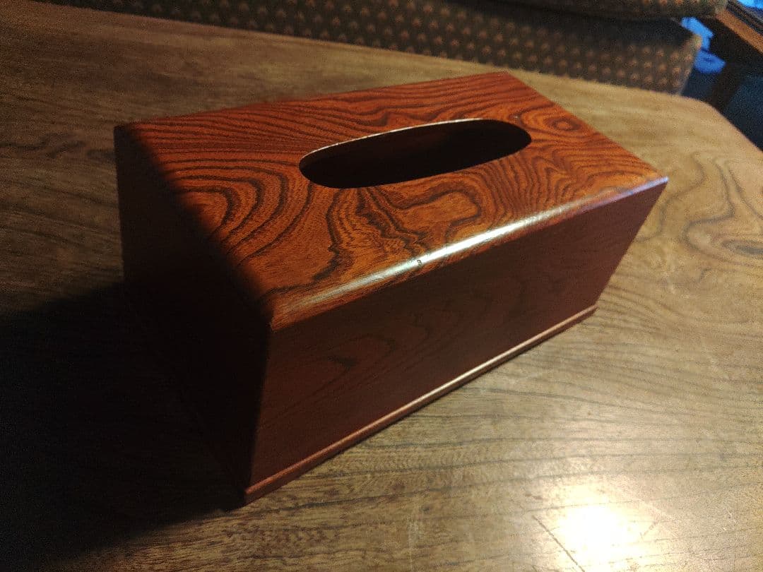 希少　ティッシュボックス　ハンドメイド　日本製　無垢　レトロ　アンティーク