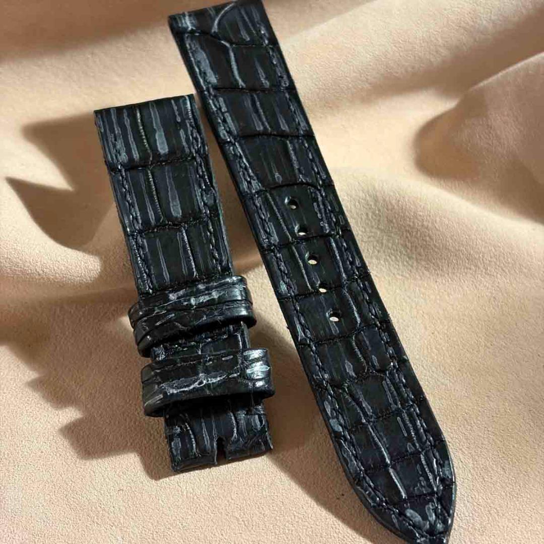 exh-52 ブライドルブラック クロコダイル 腕時計ベルト ラグ幅20mm