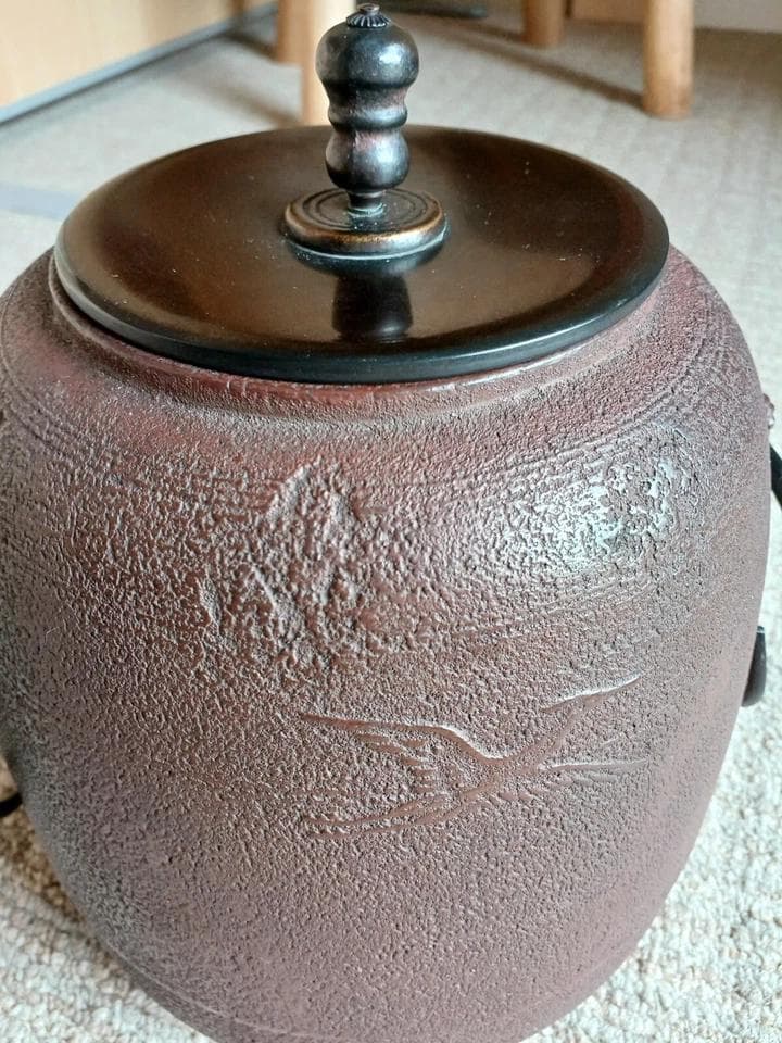 アンティーク　茶釜　鋳鉄釜　佐藤淨清 作　工芸品