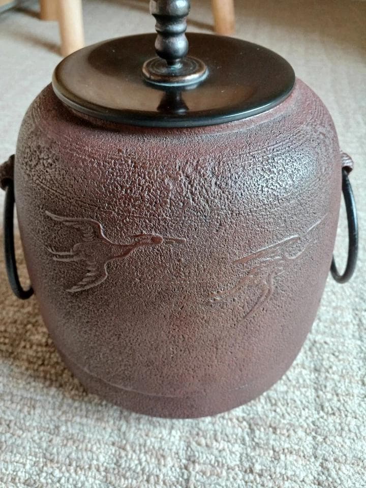 アンティーク　茶釜　鋳鉄釜　佐藤淨清 作　工芸品