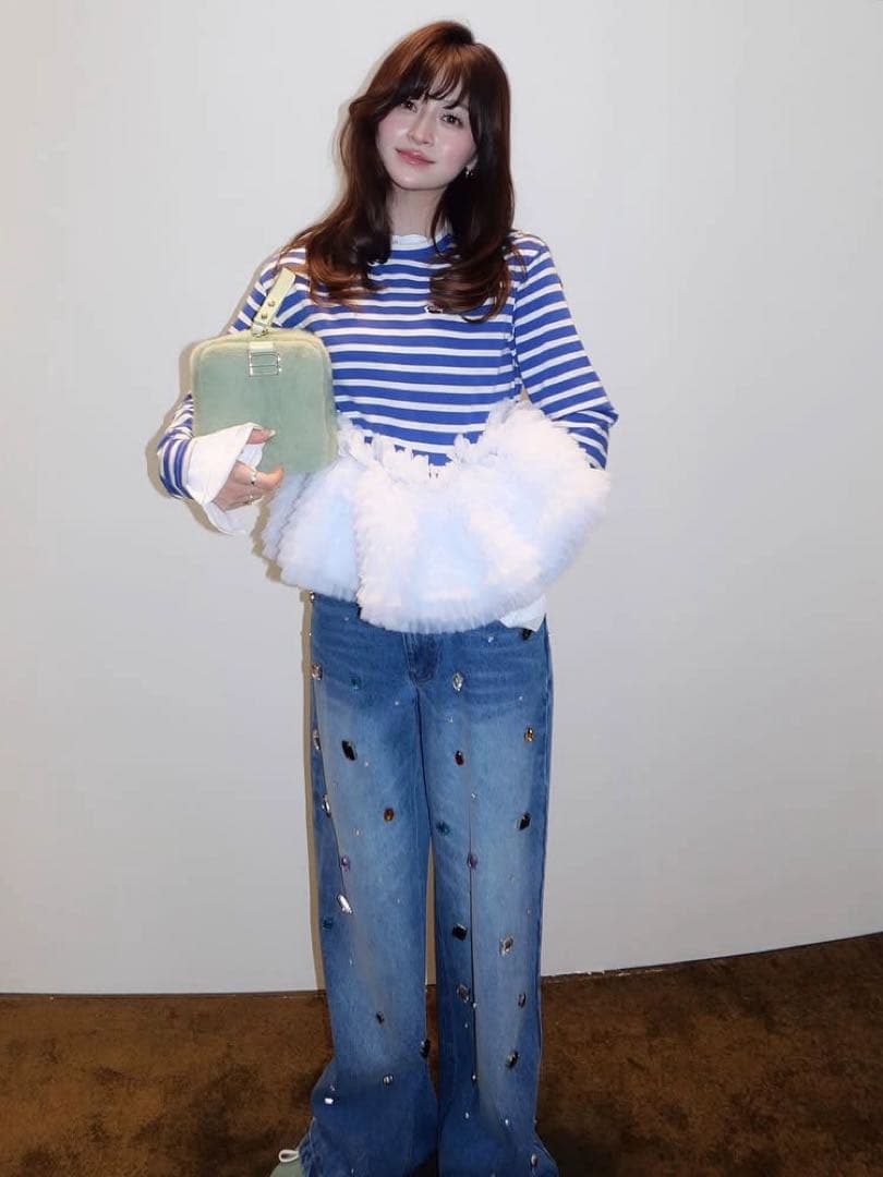 トップス Bibiy FRANCINE TULLE TOP BLUE