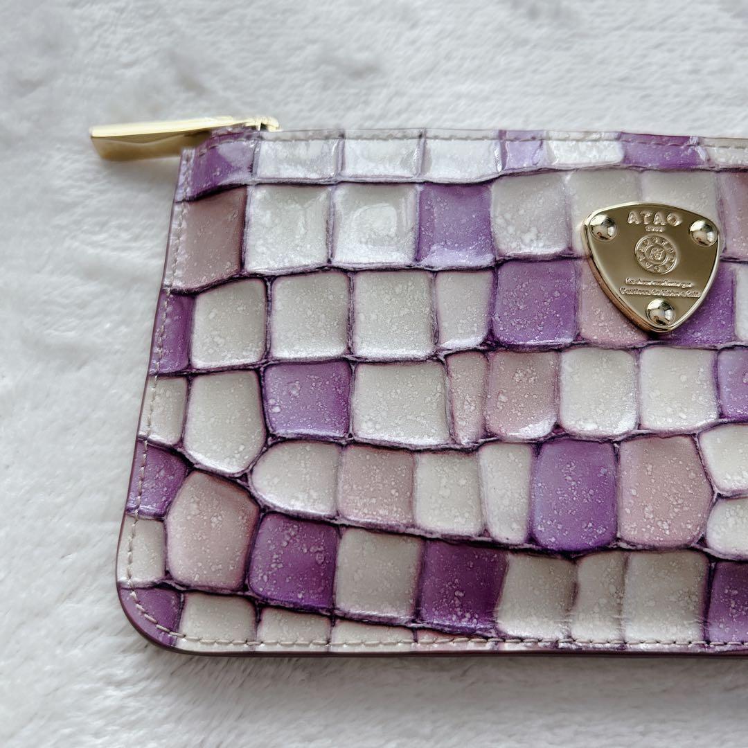 ATAO スリモ ヴィトロ ロージーラベンダー L字ファスナー 長財布