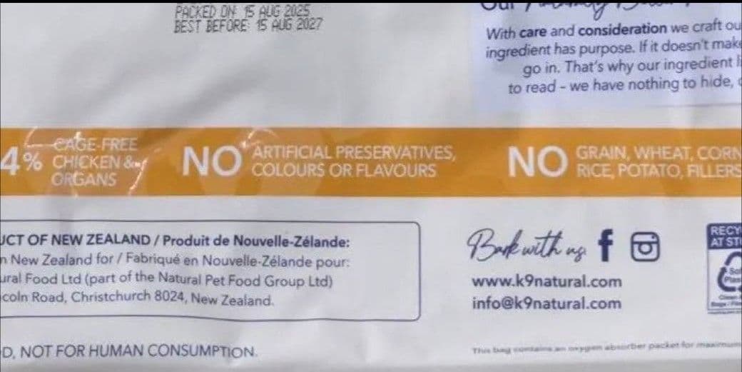 K9ナチュラル ビーフホキフィースト　500g&チキンフィースト500g