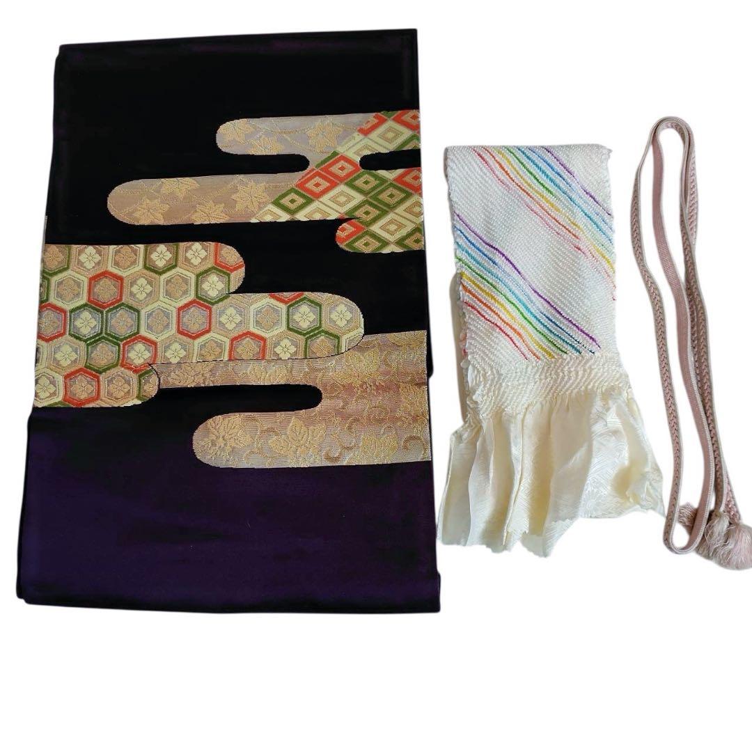 み*み様 美品　袷　式典用　普段用　地紋　色無地　フルセット　ゆったり