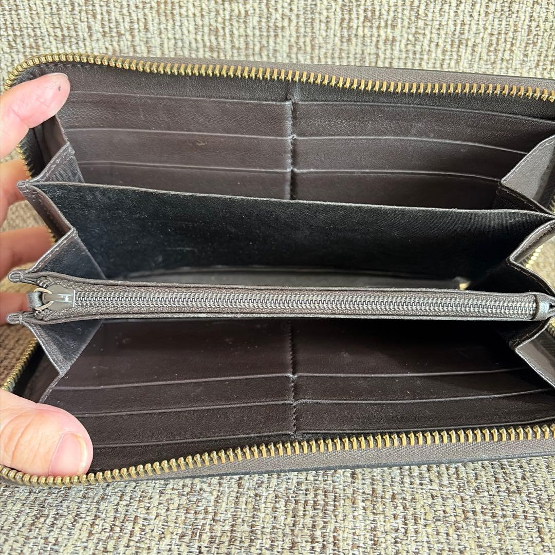 GUCCI インターロッキング　GG柄　キャンバス　長財布 ブラウン