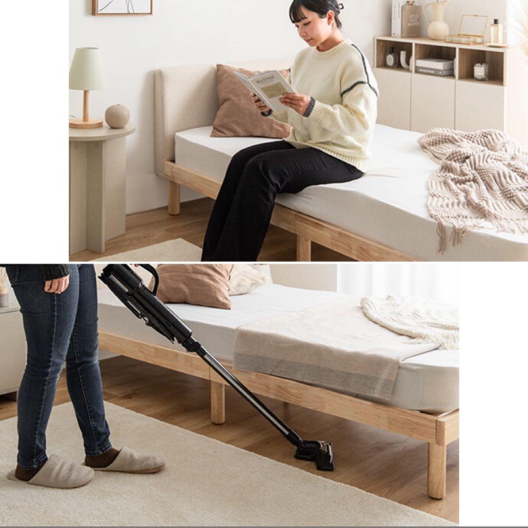 高密度ポケットコイルマットレス付　シングル　ファブリックすのこベッド