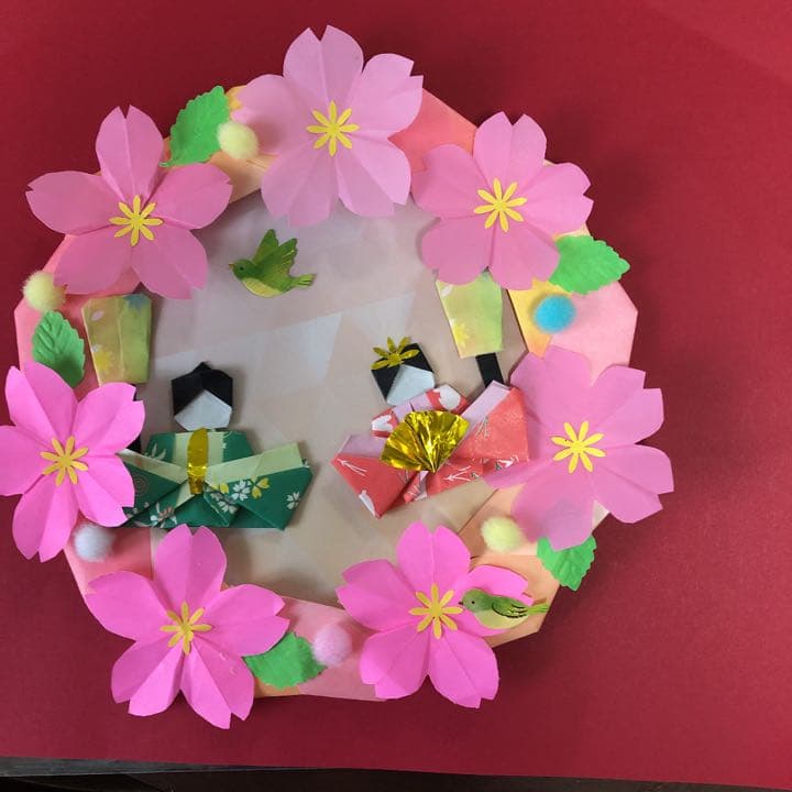 おひなさまリース　折り紙