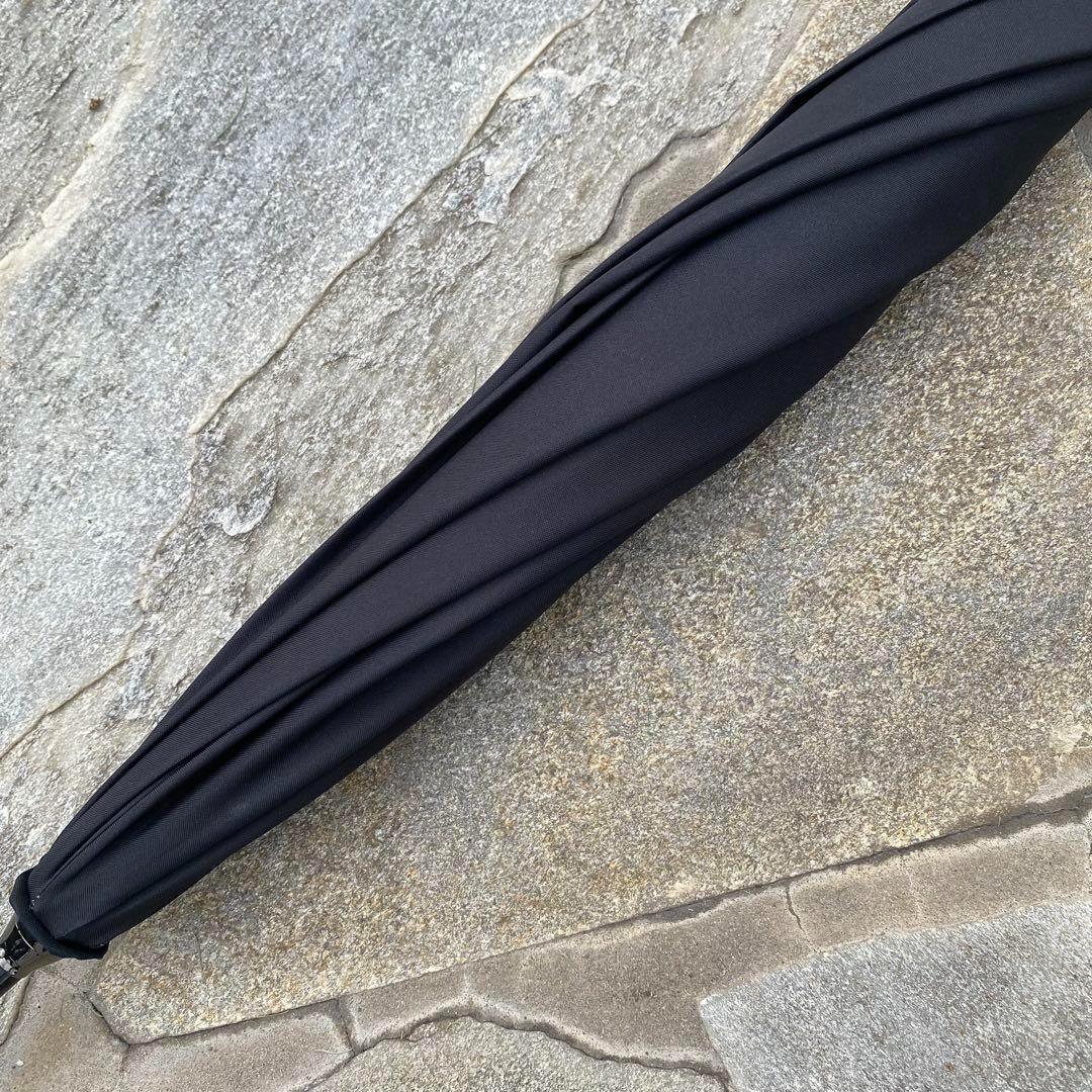 芦屋ロサブラン♡遮光日傘　長傘　黒　白バンブー　持ち手竹　紫外線対策