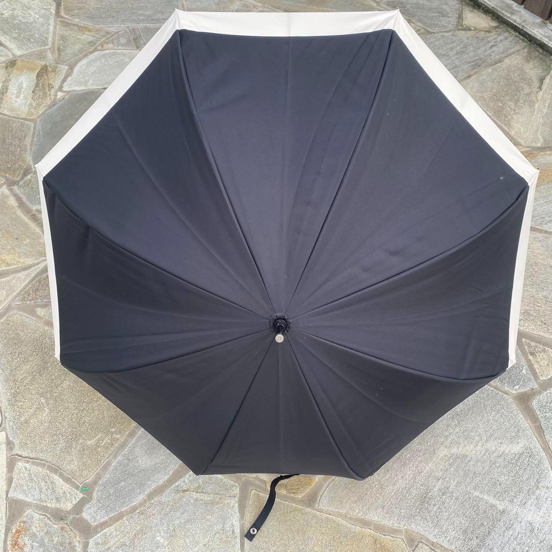 芦屋ロサブラン♡遮光日傘　長傘　黒　白バンブー　持ち手竹　紫外線対策