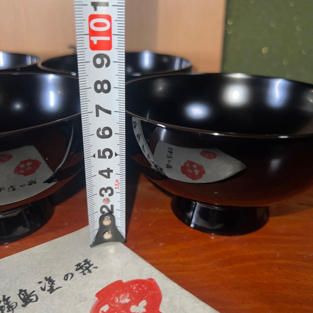 42未使用 高級輪島塗 わじま龍作 松沈金 吸物椀5客