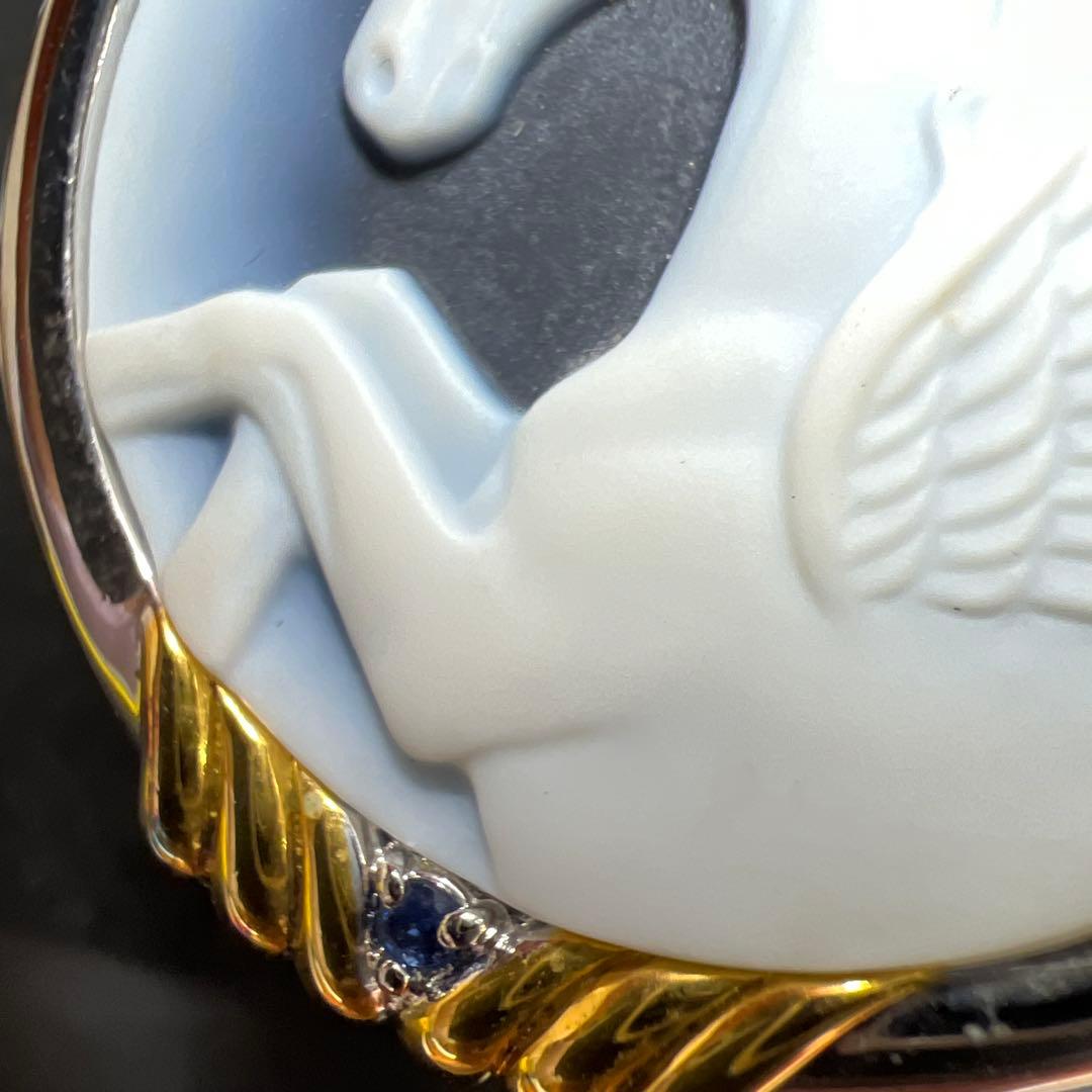 IEI 925刻印ストーンカメオネックレストップ　20g 東Y8-0206☆2F