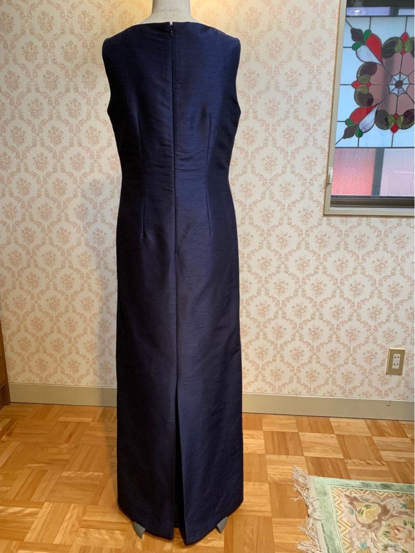 ネイビー ノースリーブ マキシドレス セット　11号　Lサイズ