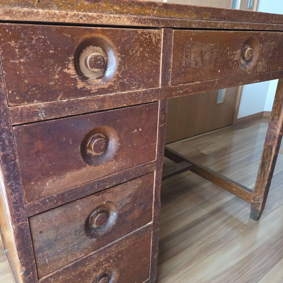 片袖机　左袖　アンティーク　作業台　什器　デスク　無垢　古家具　インテリア