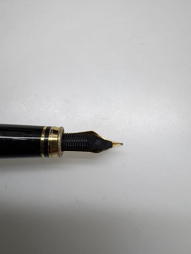 黒い花柄万年筆・イリジウムペン先・中古品