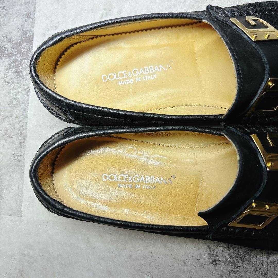 美品 ドルチェ&ガッバーナ ローファー 8 DG バックル ブラック