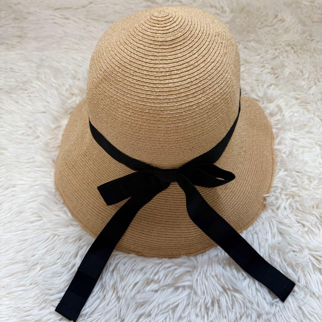 【極美品】アシーナニューヨーク ローズマリー ラフィアハット 麦わら帽子 夏上品