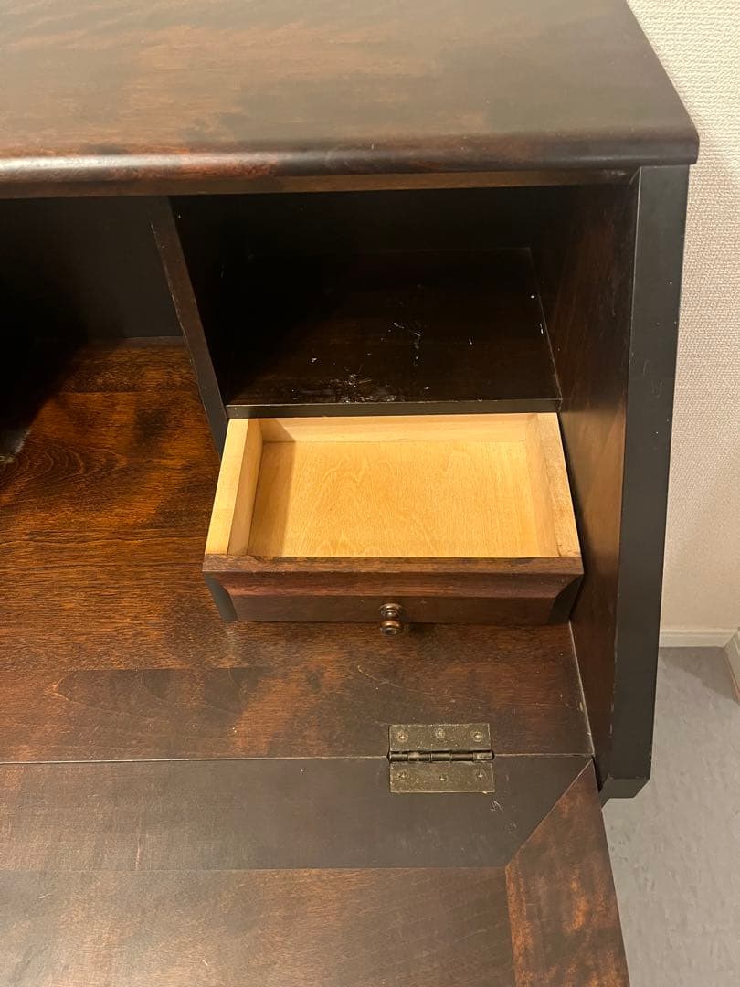 北海道民芸家具 ライティング　ビューローデスク 机 収納 和モダン 定価約35万